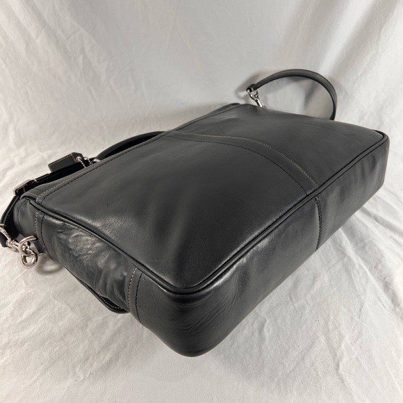 COACH Black Leather Briefcase Messenger Bag - Picture 13 of 16